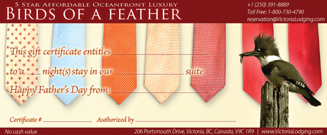 Birds of a Feather Fathers Day Gift Certificates